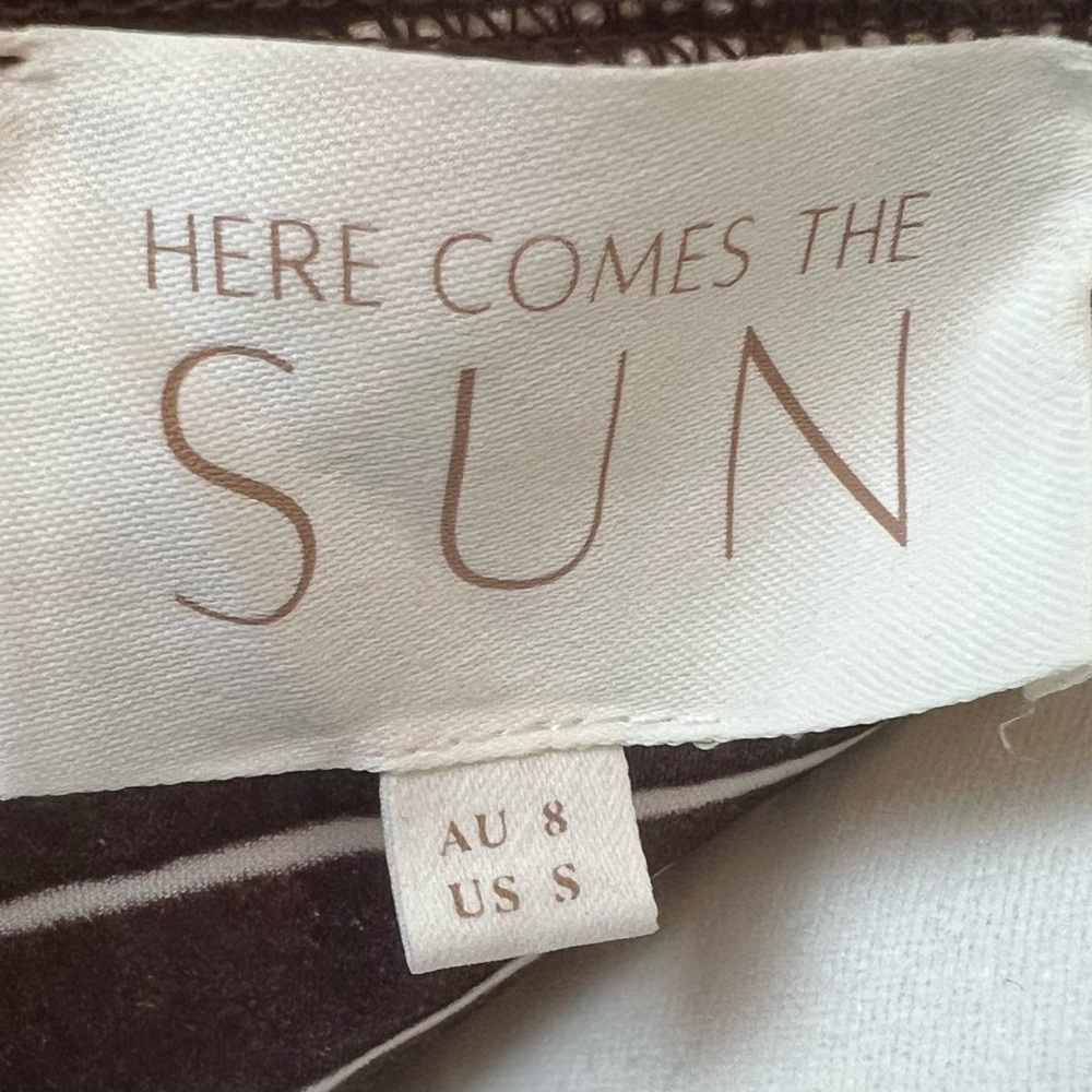 Here Come Sun Halter Lace Up Maxi Dress Small Brown Swirl Summer Resort Vacation - Picture 8 of 11